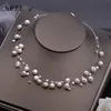 Natural Freshwater Pearl Necklace For Women Baroque Pearl Layered Choker Fashion Gold Plated Jewelry Accessories Clasp 240412