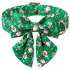 Collari USP Green Christmas Dog Collar con papillon, Cotton Collar Babbo Natale Collana per cani vacanze per piccolo cane grande medio grande cane