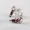 Links Música vintage Drum Cufflinks Novo 3D Red White Drum Cufflinks para jóias de casamento de festa de camisa francesa masculina para homens Idéias de presente