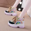 Casual schoenen 2024 vrouwen veter sneakers vrouw dikke zool niet-slip dame waterdichte kleurblok chunky vrouw