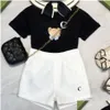 Kledingsets Kids Baby Designer Set Kinderen Tweede stuk pakken Kleed Shorts Mouw met letters jongens meisjes plaid peuter drop levering otr3j