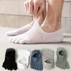 Men's Socks 5pairs Men Women Slipper Toe Mesh Hollow No Show Sweat-Absorbing Boat Ankle Short Breathable Five Finger Gift