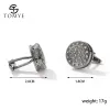 Links Cufflinks for Shirt TOMYE XK20S005 High Quality Luxury Crystal Round Men Tuxedo Formal Dress Cuff Links Wedding Gifts Jewelry