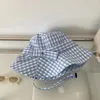 Breite Krempeln Hüte Sommer Sonnenhut Mode Sonnenschutz Faltbare Sonnenschutzmütze Show kleiner Gesichtsfunktionen Checker Style Bucket