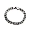 S925 sterling silver Cuban bracelet men's retro trendy birthday gift bracelet light luxury Tang grass pattern men's 9mm bracelet