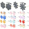 Sunglasses Flower Shaped Sunglasses Women Boho Fashion Sun Glasses Funny Beach Party Glasses Ladies Rimless Flower Lens Summer Sunglasses