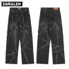 Damesjeans Harajuku Retro Tool Functie Zwart losse jeans heren 2k straatkleding Gothic Punk Extra grote rechte broek dames breed poten YQ240423