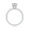 Klusterringar na fina smycken ins 925 sterling silver engagemang bröllop löfte smaragd klippt 1,5ct vvs moissanite ring för kvinnor