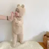 Zestawy nowonarodzona chłopca dziewczyna kombinezon dzieci niedźwiedzie z kapturem bodysiut ubrania body stroje norki polar długie rękaw