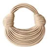 Kleiner Knoten Doppelhandtasche Modetasche gewebt Pull Tote Lady Design 2024 Frauen Handtaschen Nudelknottaschen weiblich rxsp