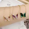 Girlless en acier inoxydable, Collier de papillon Dream Crystal, Instagram féminin, chaîne de cols rouges Internet, pendentif plaqué, boîte d'emballage Yongmei