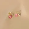 Charme boucles d'oreilles roses roses luxueuses adaptées aux femmes