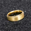 العصابات Somen New Arrival Classic Men Ring Gold Color 6mm 8mm Width Tungsten Carbide للجنسين الفاخرة