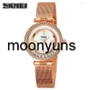 skmei watch Wristwatches SKMEI Stylish Diamond-Set Womens Watch Luxury Rhinestone Mother And Pearl Dial Delicate Simplicity Ultra Disc Quartz 1785 high quality