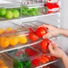 Bouteilles de rangement Conteneur d'oeuf avec couvercle Boîte de réfrigérateur empilable pour l'organisation de légumes de fruits transparent