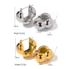 Earrings Fashion Oval Geometric Stainless Steel 18k Gold Plated Metal Texture Charm Stud Earrings Waterproof Jewelry Women