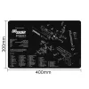 Rustt Gun Cleaning Rubber Mat onderdelen Instructies Muiskussen voor AR15 AK47 REMINGTON 870 GLOCK CZ75 Punisher P220 P320 Beretta 92 1911