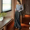 Skirts 2024 Sexy Black Back Slit PU Leather Pencil Skirt With Belt Women Package Hips Maxi Long