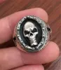 Bands Vintage Men Ring Stainless Steel Cross Skull Jewelry Skull Punk Rock Halloween Party Gift Finger Ring Free Shipping Wholesale