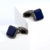 Links Cufflinks for Men Blue TOMYE XK22S032 2022 Fashion Casual Grey Square Metal Formal Dress Shirt Cuff Links Wedding Gifts