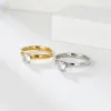 Gruplar Pırıl Pırıl 1 Karat Doğal Zirkonya Diamant Halkalar Yüksek Kaliteli Gerçek Altın Asla solma/Alerji Free Wedding Band Mücevherleri Kadınlar İçin