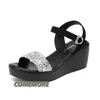 Sandalen Sommer Frauen Keile Plattform Mode Fisch Mund Rom weiße schwarze Frau Schuhe elegante Damen dicker Sohle lässig Plus Größe H240423