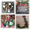 装飾的な花5.5mクリスマスガーランドパインニードルラタンクリスマスツリーオーナメント装飾パーティーハンギング装飾のために人工装飾