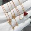 Fashion Luxury Blgarry Designer Necklace High Edition Small Skirt Necklace Womens Fanshaped White Fritillaria Red Jewelry with Logo and Gift Box