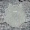 MUI Mui Tank Top Onregelmatige tanktop gestreepte gebreide vest voor dames mouwloze breisels t shirts bijgesneden tees street style vesten yoga sport tops miui 902