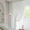 Asazal White Tulle High Quality Thick Yarn Luxury Chiffon Window Curtain For Bedroom Villa Opaque Drapes Living Room Decoration 240416