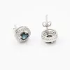 Orecchini Classic Sapphire Stalling Orecchini da 4 mm rotondi Brilliant Natural Blu scuro Blu Orecchini gemme pietra di gemme solido 925 Silver Sapphire Earrin