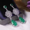 Legamio gemme lampadario Gallet Luxury Vintage Imited Emerald Dangle Dleng Drop Calline Orecchini lampadari floreali in argento sterling Orecchini Dormouse D240323