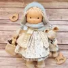 Vinyl Material Style Soft Blonde Long Hair Girl Baby with 12 Inch Detachable Handwork Gifts Waldorf Doll