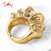 Cluster Anneaux Sunny Bijoux Big Ring Design Light Copper Light For Women Bridal Party Classic Trendy Wedding Gift