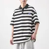 Men Shirts Polo Stripes Summer Manga curta Camiseta Camiseta Camisa Male casual Pullover solto Tops Fashion Tees 240411