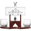 Whiskey Decanter Set Dispenser a liquori per la barra di casa Crystal Glass 1250 ml Ship 2 bicchieri Bellissimi Padri Stand 240420