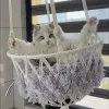 Mattor mifuny vävd katt bon rent handgjorda bomull rep pet bo katt korg nettor hängande svängande hängmatta leksak sommarvägg dekoration