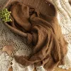 Accessories Oil painting color wrinkled crepe yarn raw edge soft texture cotton linen newborn photography props 190x80cm