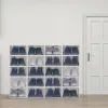 BIIN 20pcs set di scatole scarpe stoccaggio pieghevole in plastica trasparente stack di organizzatore per la casa