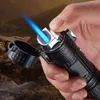 3 I 1 Torch Cigar Lighter Multifunktion Windproect Jet Flame Electric Arc Pulse tändare med LED -ficklampa Creactive Men Gift