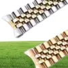 Watch Bands 19 20 21mm Two Tone Hollow Curved Vite Solid Links Links Bracciale giubileo Vintage Vintage Vintage per Dateju1639369