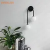 مصابيح الجدار Nordic LED Brass Glass Ball Interior Sconce Modern Bedroom Living Fining Phisle Mostair Scidor Scidor Flighting