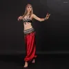 Scene Wear Women Belly Dance Costume Set Bh Belt Tribal Vintage Outfit Carnival 2 PCS