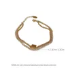 Elegante braccialetto a pendente quadrato a catena zircone di colore oro per donne per donne gioielli di cristallo avanzato GIORNI N374 240423
