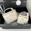 Portable Women Mini Designer Makeup Bag 11/18cm With Mirror Two Sizes Luxury Handbag Matelasse Chain Underarm Bag Evening Clutch Trend Coin Purse Card Holder Borsa