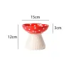 Feeders Cute Cartoon Mushroom Ceramic Pet Bowl High Foot Protection for Cervical Spine Feeder for Puppy Dog Small Cat Pet Accessories