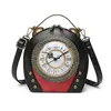 Abendbeutel Style Bag Female Retro tragbare Handtasche Nr. 5 Batterie Walkable Clock kann das Schulter -Messenger PU sein