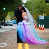 Robe De Mariage vestido de noiva Multi Colored Amazing Wedding Dresses rainbow Halter Tulle lace-up corset high low Bride Dress