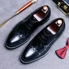 Dress Buty klasyczny retro retro brogue oryginalne skórzane męskie męskie biuro Biuro Business Men Party Wedding Oxfords Rozmiar 37-46