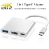 Hubs USB C tot HDMI -adapter, 3 In1 Type C Hub met 4K HDMI -uitvoer, USB 3.0 -poort, USB C -oplaadpoort, USBC Digital Multiport -adapter